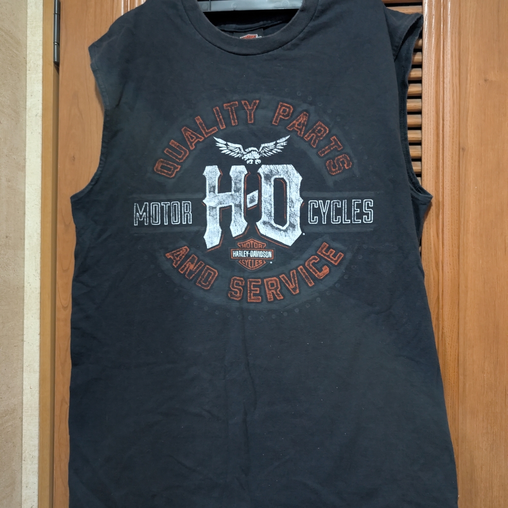 Harley-Davidson Black Sleeveless Graphic Tee - HD Motorcycles Sz. M